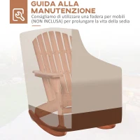 Outsunny Sedia Adirondack in Legno, Sedia a Dondolo per Giardino ed Esterni Impermeabile, 77x94x97cm Teak(m-9)
