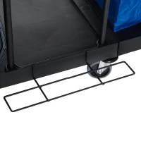HOMCOM Carro de Limpieza con Bolsa de Basura Carro de Servicio con Cubos de Fregar de 18L Escurridor de Prensa y Estantes para Hotel 111x63,3x103 cm Multicolor(m-9)