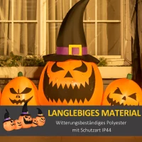 HOMCOM Helloween-Gartendeko Kürbisfamilie mit Gebläse wetterfest 2,45 x 0,60 x 1,25 m(m-6)