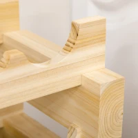 HOMCOM Botellero de Madera de 6 Niveles 72 Botellas Botellero Vertical Carga 100 kg para Cocina Bar 114x28x85 cm Madera Natural(m-9)