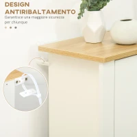 HOMCOM Scarpiera Moderna per 12 Paia Max con 2 Cassetti Regolabili e Rimovibili, in Legno, 72x26x80 cm, Bianco(m-7)