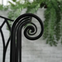 Outsunny Banc de jardin en métal noir façon fer forgé 2 personnes dim. 119l x 55P x 89H cm(m-8)