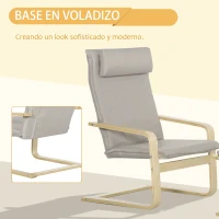 HOMCOM Butaca de Salón con Otomana Sillón con Respaldo Alto Reposabrazos y Almohada Extraíble 67x78x92 cm Gris(m-4)