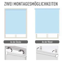 Outsunny Senkrechtmarkise Balkonmarkise Vertikalmarkise Windschutz Seitenrollo Sichtschutz mit Handkurbel Polyesterstoff+Aluminium Grau 140 x 100 cm(m-5)