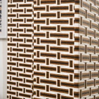 HOMCOM Biombo Separador de Ambientes de 4 Paneles Plegables de Madera de Pino y Fibra de Papel 180x180cm Marrón y Blanco(m-8)