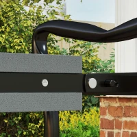 Outsunny Steel Frame Padded Garden Kneeler, with Tool Bag - Grey(m-9)