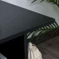 HOMCOM Meuble TV avec roulettes pivotantes, banc TV en bois avec étagères, support télé pour télévision jusqu'à 42 pouces, style contemporain pour salon chambre et bureau, 80 x 40 x 40 cm, noir(m-9)