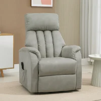 HOMCOM Poltrona Alzapersona Reclinabile 150° max con Telecomando e Poggiapiedi, 75x93x110 cm, Grigio(m-8)