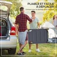 Outsunny Lot de 2 Bains de soleil transats pliables grand confort dossier pare-soleil réglables multi-positions, gris(m-5)