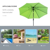 Outsunny 2.7M Garden Parasol Umbrella with Glass Fibre Ribs and Aluminium Frame, Tilting Sun Shade Shelter Canopy, Light Green(m-7)