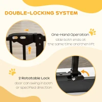 PawHut Adjustable Safety Gate w/ One Extensions, Four Adjustable Screws, Black(m-4)