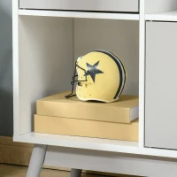 HOMCOM Storage Cabinet, Bookcase, Display Shelf with 6 Storage Cubes & Doors for Dining Room, Living Room, Grey(m-7)