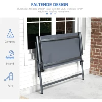 Outsunny 2-Sitzer Gartensessel Gartenstuhl für 2 Personen Gartenbank klappbar, 118 cm x 65 cm x 96 cm, Grau(m-4)