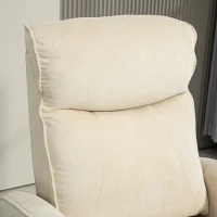 HOMCOM Poltrona Relax Alzapersona con 8 Punti Massaggio, Reclinazione a 135° e 2 Telecomandi, Crema(m-9)