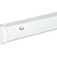 HOMCOM Telo Proiettore da 120" Formato 4:3 in Tessuto a Rete, Plastica e Metallo con Treppiedi, 244x190 cm, Bianco(m-9)