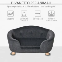 PawHut Cuccia per Cani di Taglia Piccola (Max 10kg) con Cuscino, 70x47x30cm - Grigio Antracite(m-7)