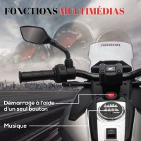 AIYAPLAY Moto électrique pour enfants moto porteur Honda pour enfants 3 à 6 ans avec musique, phares blanc(m-5)