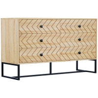 HOMCOM 6 Drawer Storage Unit Hallway Bedroom Living Room Cabinet Zig Zag Design