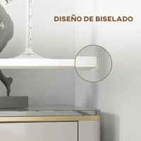 HOMCOM Mesa Alta de Bar Redonda Mesa de Cocina Moderna con Encimera Laminada y Marco de Acero para 2 Personas Ø60x102 cm Blanco(m-8)