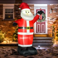 HOMCOM 8ft Inflatable Christmas Santa Claus Xmas Decoration with LED Holiday Air Blown Yard Outdoor Décor(m-2)