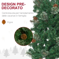 HOMCOM Albero di Natale Alto 195cm Realistico con Pigne Decorative e 556 Rami, Verde(m-6)