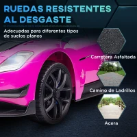AIYAPLAY Coche Eléctrico para Niños de +3 Años Maserati GT2 con Mando a Distancia Faros LED Bocina Música Ruedas Auxiliares Rosa(m-9)