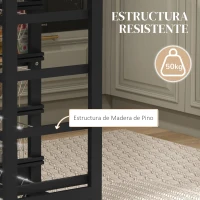 HOMCOM Carrito de Cocina con Ruedas Carrito Multiusos con Cajón 4 Cestas Extraíbles de Metal y Bastidores 47x37x83 cm Negro(m-6)