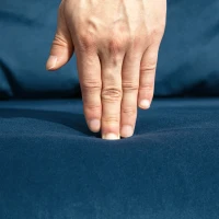 HOMCOM 4-in-1 Velvet-Feel Double Sofa Bed, with Pillows - Blue(m-8)