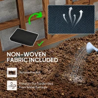 Outsunny Garden Planters with Trellis for Vine Climbing, Distressed Wooden Raised Beds, 90x43x150cm, Brown(m-6)