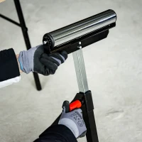 HOMCOM Rollenbock, Rollenauflage, Höhenverstellbares Arbeitsbock, Rollenständer, Hiflsbock, Stützbock, bis 90 kg, Metall, Schwarz, 44 x 50 x 68-110 cm(m-7)