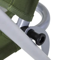 Outsunny Folding Camping Chair, Patio Armchair, 3-Position Adjustable Recliner Reclining Seat with Pillow for Outdoor Garden - Green(m-9)