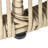 Outsunny 3 Pieces Rattan Bistro Set, Wicker Garden Furniture Set with Cushions, Glass Top Coffee Table and Chairs for Outdoor, Patio, Balcony, Brown(m-8)