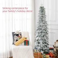 HOMCOM 6ft Snow-Covered Unlit Artificial Christmas Tree(m-4)