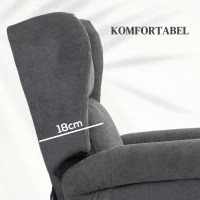 HOMCOM Relaxsessel, Aufstehhilfe, Liegefunktion, bis 200kg, 72,5x94x109cm, Dunkelgrau(m-5)