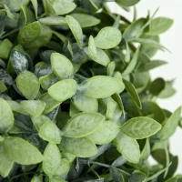 HOMCOM Juego de 2 Árboles de Té Artificiales 55 cm Planta Artificial con 343 Hojas Musgo y Maceta Oficina Verde(m-8)