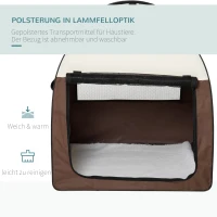 PawHut Hundebox faltbare Hundetransportbox Haustierrucksack mit Kissen Reisetasche Transportbox für Tier wasserdicht Oxfordstoff Kaffee 97 x 71 x 76 cm(m-6)
