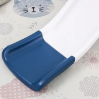 HOMCOM Toboggan Enfant Panier Basket Échelle d'escalade pour enfant 18 à 48 Mois Usage intérieur extérieur Charge Max 25KG dim. 146L x 68l x 68H cm Balle + Pompe incluses HDPE Bleu Blanc(m-9)