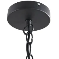 HOMCOM Lustre suspension style néo-rétro 5 chandeliers 40 W max. 230 V longueur câble réglable dim. Ø58 x 45H cm métal noir(m-4)