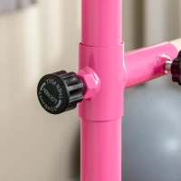 HOMCOM Sbarra Danza Classica Doppia con Altezza Regolabile in Acciaio e Legno, 130x97x152cm, Rosa(m-9)