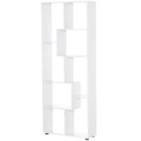 HOMCOM Bücherregal mit 8 Fächer Würfelregal Aufbewahrungsregal Wohnzimmer  Schlafzimmer Büro E1 Spanplatte Weiß 70 x 24 x 178 cm(m-10)