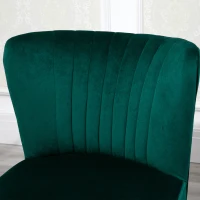 HOMCOM Velvet Accent Chair Occasional Tub Seat Padding Curved Back with Wood Frame Legs Home Furniture Set of 2 Green(m-7)