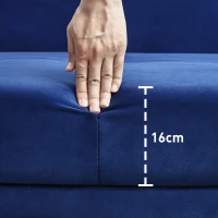 HOMCOM Divano Letto Clic Clac con Schienale Regolabile e 2 Cuscini, in Tessuto Effetto Velluto, 215x83x87 cm, Blu(m-7)