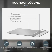 kleankin Badezimmerspiegel, LED, Farbwechsel, Antibeschlag, Touch-Schalter, IP44, Ø 60 cm, Weiß(m-7)