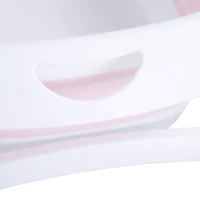 HOMCOM Folding Foldable Baby Bath Tub Toddler Kids Infant Safety Shower Slide Protection Comfortable Portable Pink(m-9)