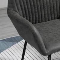 HOMCOM Set 2 Sedie Moderne per Sala da Pranzo, Cucina o Soggiorno, Sedie Imbottite in Similpelle Grigia 60x56.5x85cm(m-9)