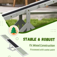 PawHut Wooden Pet Seesaw for Big Dogs, Dog Agility Equipment with Anti-Slip Surface - White(m-4)
