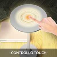 HOMCOM Lampada Senza Filo Touch Luce LED 3 Tonalità e Batteria Ricaricabile, Ø13x28.5cm, Argento(m-6)