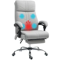 Vinsetto Faux Leather Massage Office Chair - Light Grey(m-10)