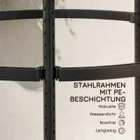 Outsunny Rankturm, Rankhilfe, versetzbare Ebenen, rostfreier Stahl, Ø50 x 195 cm, Schwarz(m-6)