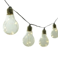 Outsunny Guirlandes lumineuses solaires extérieures - lot de 2 pièces - total 20 ampoules LED blanc chaud - longueur totale 7,6 m - norme IP44(m-6)